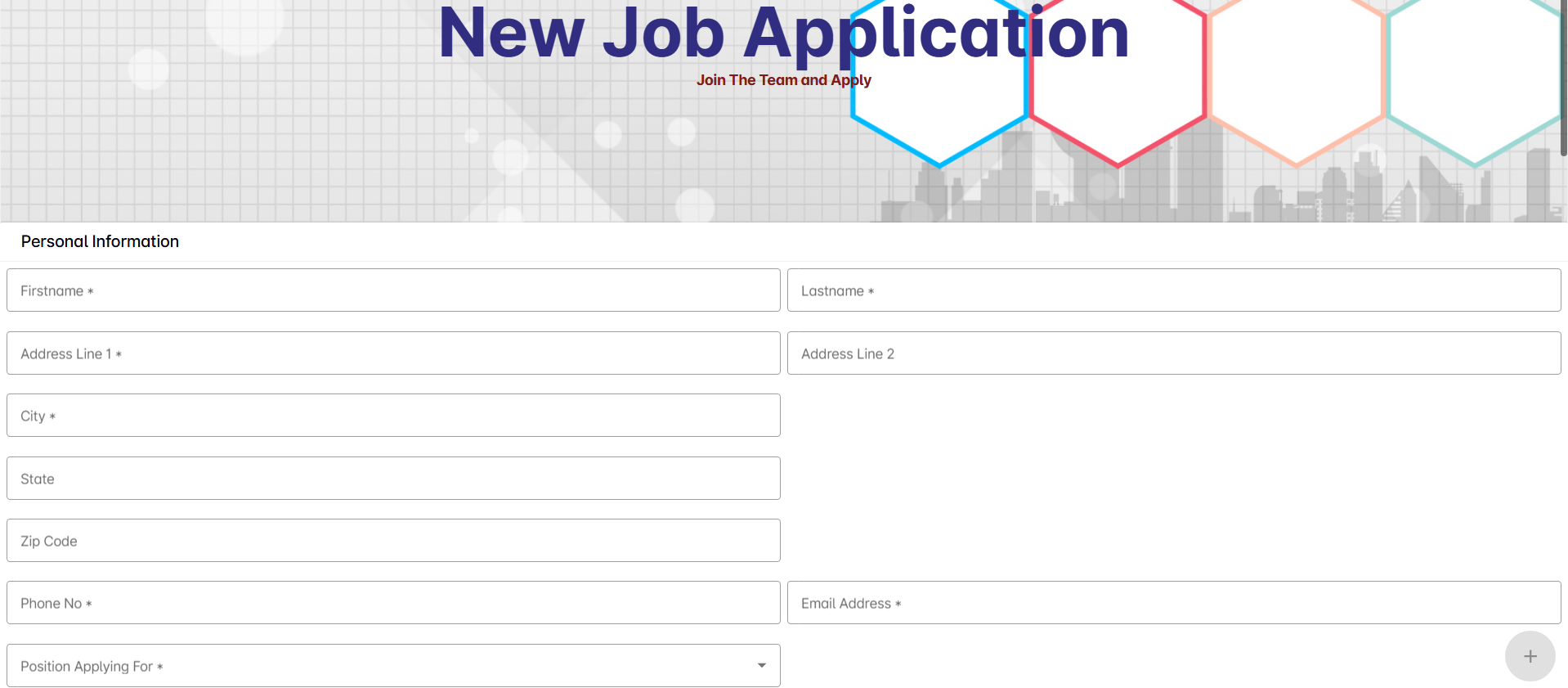 Job Application Form